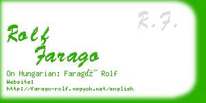 rolf farago business card