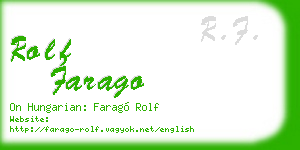 rolf farago business card